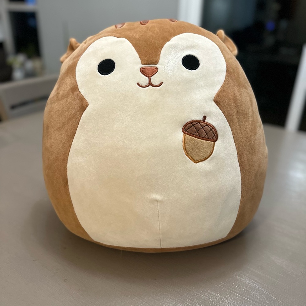 16" Squishmallow Sawyer the Squirrel Authentic w/ Acorn & Fuzzy Tail